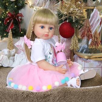 NPK 22inch Reborn Baby Doll Princess Toddler Girl Soft Touch Full Body Silicone Christmas Gift High Quality Doll Collectibles
