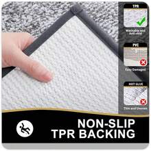 Bathroom Rugs 30x20, Extra Soft And Absorbent Microfiber Bath Mat, Non-Slip, Machine Washable, Quick Dry Shaggy Bath Carpet, Suitable For Bathroom Floor, Tub, Shower (Medium, Charcoal){Inchcolor_nameinch:InchCharcoalandWhiteinch,Inchsize_nameinch:Inch30\Inchx20\Inchinch} - CharcoalandWhite - View 5