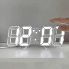 Đồng hồ để bàn 1 chiếc có màn hình kỹ thuật số phát sáng 3D, treo tường, im lặng, cảm biến ánh sáng thông minh, trang trí nhà tối giản, đồng hồ báo thức điện tử cho học sinh, trang trí nhà, đồng hồ kỹ thuật số trang trí phòng, trang trí phòng ngủ, trang trí ký túc xá, trở lại trường, trang trí trường học, bất ngờ ở trường - Máy màu trắng ánh sáng trắng - Xem 13