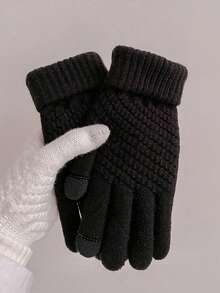 Winter Gloves, Men's And Women's Gloves, Upgraded Touch Screen Text Messages For Warm Running, Warm Soft Knitted Lining Winter Knitted Thickened Warm Cycling Gloves, Plush Woolen For Men And Women, Outdoor Cycling Touch Screen, Wear-Resistant, Breathable And Windproof[ Comfort & Warmth ] - Multicolor - View 11