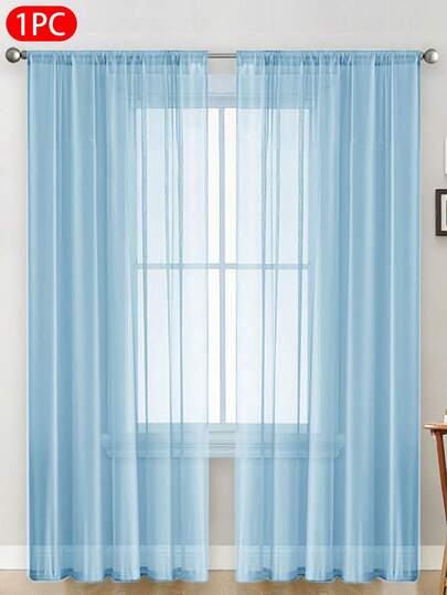 قطعة واحدة ستائر شفافة أحادية اللون خفيفة الوزن ، ستائر نافذة من البولي إستر بتصميم عصري بسيط مناسبة لغرف النوم والصالون وشرفة المنزل