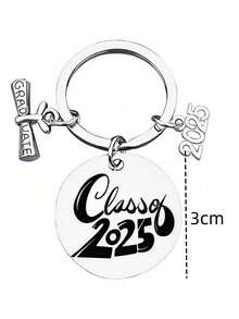 1 Stück Unisex Schlüsselanhänger aus Edelstahl 2025, Schulstil Abschluss-/Einschulungsgeschenk, Schlüsselanhänger für Schülerrucksack, Tasche, Auto, Lehrer, Freundin, Schwester Geschenkideen