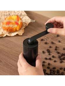 Molinillo de café Molino de café manual de acero inoxidable de alta calidad con mango de patrón de rejilla texturizado - Diseño ergonómico para uso en casa y en la oficina, no requiere electricidad, duradero y fácil de limpiar, accesorios para bar de café 1pc Molinillo de Café Profesional Manual - Cuchilla Ajustable de Acero, Cuerpo de Aluminio Antideslizante, Mango Ergonómico, Detalles en y Madera para Café Fresco, Goteo, Espresso, Prensa Francesa, Accesorio para Café de Goteo | Herramienta de Cocina Moderna | Detalle de Agarre de Madera Molino de café manual portátil con manivela, construcción de vidrio y metal, diseño de grano de madera redondo, capacidad inferior a 1L, operación manual para hogar, oficina, exterior, viajes - No se necesita electricidad Molinillo De Café Manual Para Moler A Mano, Máquina De Café En Polvo Ajustable Para Obtener Café Grueso Y Fino, Con Amplio Almacenamiento Para Mucho Café Molido ﻿ - Negro - Ver 6
