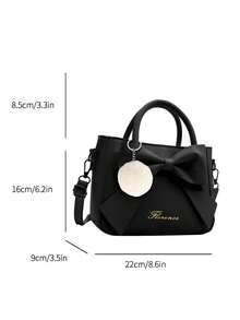 Personalizowana torebka z pozłacaną kokardą i imieniem, spersonalizowana modna damska mała torba listonoszka ze sztucznej skóry, damska torebka walentynkowa z kokardą, duża pojemność – można nosić na jedno ramię/przez ramię, z ozdobną zawieszką w kształcie kuli, odpowiednia do podróży, na wyjścia, zakupy, randki, idealny prezent dla par, sióstr, rodziny, przyjaciół, prezent świąteczny, prezent rocznicowy, walentynki