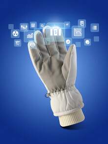 1 双女士冬季户外滑雪手套，厚保暖内衬，耐寒至 -20°C，黑色和白色可选，兼容五指触摸屏，防风防水材料适合冬季户外滑雪、骑自行车等活动 - 彩色 - 查看 8