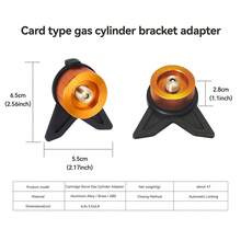 Adaptador para fogão de camping com suporte, adaptador multifuncional para fogão a cartucho, conversor de travamento automático para cartucho de butano. - Ouro - Ver 5