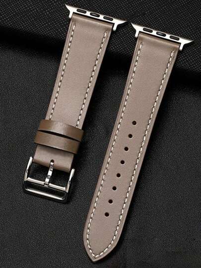 1PC Men Sport Simple Wrist Watchband Compatible With Apple Watch 38mm 40mm 41mm 42mm 44mm 45mm 46mm 49mm,Compatible With Apple Watch Series 11 10 9 8 SE 7 6 5 4 3 2 1 Ultra 3/2/1 S10/S11,Leather Watch Strap Replacement, Watch Band Accessories