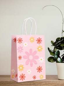 48pcs Sun Flower Theme Gift Bags Kraft Gift Bags Bulk Birthday Bags For Party Goody Gift Bags,Festival Wedding Gift Bag Kraft Paper Packaging Bag Flower Printed Paper Bag Party Gift Tote Bag Shopping Gift Bag Halloween, Christmas, Mother's Day, Teacher's Day, Father's Day, Valentine's Day, Thanksgiving, Gift Packaging Bags - Multicolor - View 7