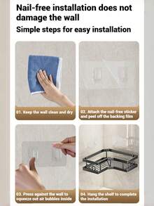 5/Piece Set Bathroom Storage Rack, Including Corner Shower Rack, Wall-Mounted Soap Dish, Shampoo Rack And Soap Dish, Suitable For Home Bathroom Decoration, Black Bathroom Storage Rack, Shampoo Rack, Bathroom, Bathroom Accessories, Bathroom Decoration