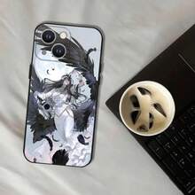 Overlord Cartoon Albedo Phone Case Cover Compatible With  17, 16, 15, 14, 13, 12, 11, Pro, XS, Max, XR, Plus, E, SE4, Mini Black Soft Cover, Cover Compatible With  17 Case,  17 Pro Case,  17 Pro Max Case - Z4 - Visualizzare 4