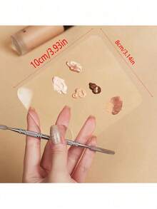 1pc Acrylic Cosmetic Palette With Hole, Transparent Makeup Mixing Palette,Makeup,Cheap,Room Decor,Vanity,Travel,Bedroom,Makeup Accessories - 無色 - 查看 5