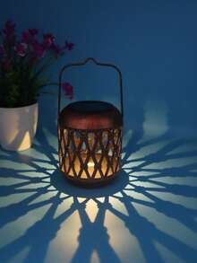 1PC Solarlights,Solar Outdoor Lights,Solar Bamboo Lantern,Solar Lantern Outdoor Waterproof Solar Light For Outdoor Hanging Solar Light Outdoor Solar Light Decoration For Garden,Yard,Patio,Porch,Trees,Lawn,Path,Retro And Exquisite,Metal,European-Style Wrought-Iron Decorative Hanging Ornaments.They Are In A Baroque Style And Serve As Decorative Hanging Pieces,Wall Decor,Room Decor,Home Decor,Fall Decor