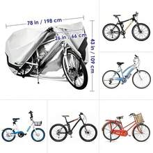 WOTOW Funda para Bicicleta Exterior Impermeable, Cubre Bicicleta 210T Resistente Lluvia UV Polvo Viento Material Antidesgarro Cubierta de Almacenamiento para Bicicletas Montaña Carretera (Negro) - Negro - Ver 1