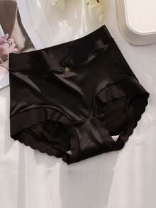 5 piezas de bragas de seda de mora de cintura media con volantes y sin marcas que levantan las caderas para mujeres - Multicolor - Ver 7