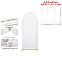 5ft, 6ft, 6.6ft, 7.2ft Orange Arch Backdrop, Spandex Fitted Fabric Arch Backdrop Canopy For Wedding Arch, Birthday Party Decoration (Arch Frame Not Included, Fabric Backdrop Only) - Orange - View 7