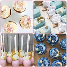 Moon Stars Silicone Fondant Molds Chocolate Candy Baking Molds For Gumpaste Sugarcraft Tool Cake Decorating Tools Epoxy Resin DIY Polymer Clay - 灰色YN187 - 查看 4