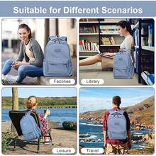 Mochila Unisex para Laptop 15.6 Pulgadas, Impermeable con Estuche para Laptop, Multifuncional para Trabajo y Viajes Cortos - Azul - Ver 7