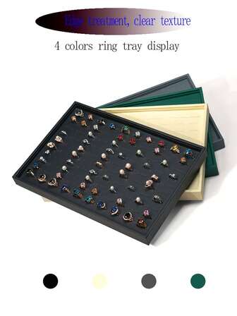 1 Piece 100 Hole Jewelry Tray Set, Velvet Ring Storage Box, Stackable Jewelry Storage Tray Jewelry Drawer Storage Box, Jewelry Box And Storage Box, Suitable For Jewelry Counter Display, Home Jewelry Display Tray Velvet Jewelry Tray Stackable Jewelry Drawer Storage Box Dressing Table Insert Wardrobe Jewelry Box Divider Display Tray