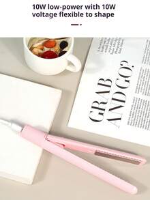 PinkSings 2-In-1 Electric Straightener & Curler, USB Powered Mini Styling Tool, Travel Friendly, Anti-Scald, Portable & Easy To Use, Goodbye Frizz, Shiny & Smooth Hair, 0.65 Inch Straightener/Curler - Multicolor - View 8