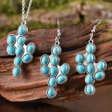 Creative Cactus Carved Turquoise Earrings Simple Retro  Jewelry Simple And Elegant, Suitable For Daily Wear Or Party Fashion Women's Earrings Jewelry Accessories Exquisite Gift For Women - F Model - View 18