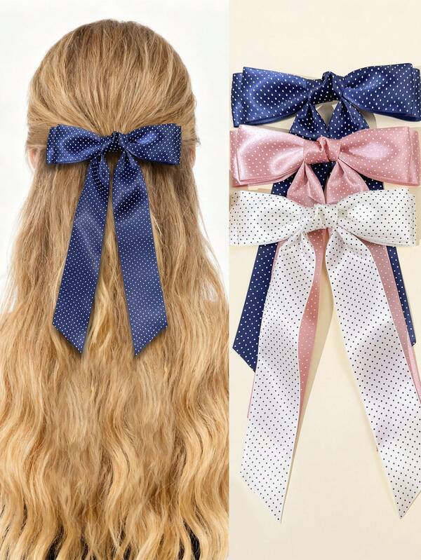 1 szt. Damska, swobodna, minimalistyczna spinka do włosów z kokardą w groszki, ze stopu metali, idealna do codziennych dojazdów do pracy, na festiwale, imprezy, urodziny, zakupy, podróże, do fotografii i na każdą okazję. Świetny prezent dla Twojej najlepszej przyjaciółki.