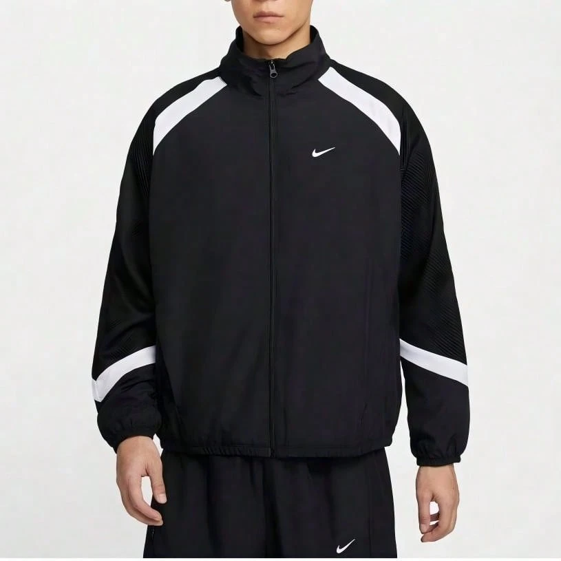 Nike 男式 AS M NK WVN ICON JKT STRTFV SN 夹克,编织连帽外套 HV3364-010 - 黑色 - 查看 1