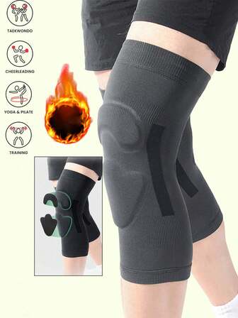 1 Pair, EVA Anti-Collision And Shock-Absorbing Sports Knee Pads, Autumn And Winter New Fitness Cycling Sports Protective Equipment, Anti Slip Universal Basketball Knee Pads, Warm Knee Pads