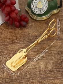 Pinça para bolo/pizza em liga de zinco (1 unidade), estilo rústico, ideal para cozinha, hotel, buffet, saladas, sobremesas, uso em alimentos secos e úmidos, adequada para hotéis, festas, aniversários e casamentos. - Ouro - Ver 13