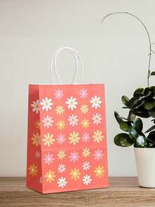 48pcs Sun Flower Theme Gift Bags Kraft Gift Bags Bulk Birthday Bags For Party Goody Gift Bags,Festival Wedding Gift Bag Kraft Paper Packaging Bag Flower Printed Paper Bag Party Gift Tote Bag Shopping Gift Bag Halloween, Christmas, Mother's Day, Teacher's Day, Father's Day, Valentine's Day, Thanksgiving, Gift Packaging Bags - Multicolor - View 6