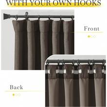 2025  Bedroom Curtains 2 Panels Sets Faux Linen Textured, Pinch Pleated Room Darkening Light/Heat Blocking Window Drapes Thermal Insulated For Living Room, Angora, W50 X L108, 2 Panels - 棕色 - 查看 5