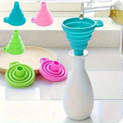 Multi-Functional Silicone Funnel - Foldable, Multi-Size Suitable For Kitchen Oils And Honey Kitchen,Kitchen Accessories,Home Decor
