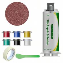 专业级瓷砖修补环氧树脂，双管套装，永久修复裂缝和缺损，防水防污，适用于淋浴房、厨房等DIY装修。