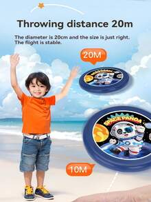 儿童软式飞盘玩具套装，卡通图案，色彩鲜艳，飞行稳定，飞行距离远，适合室内/室外多人竞技运动，适合3-12岁男孩女孩，生日礼物 - 彩色 - 查看 8