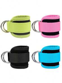 1pc Ankle Straps Cable Double D-Ring Ankle Cuffs For Gym Workouts Glutes Legs Strength Extensions Training Brace Support Sport,Multiple Colors Anklet Gym Gym Accessories