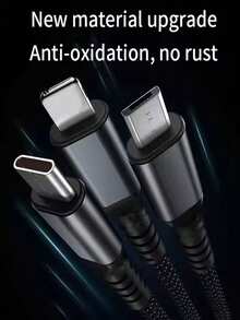 3-In-1 Charging Cable, Transparent Luminous Nylon Braided Fast Charging & Data Transfer Cable