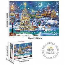 1 Caixa 1000 peças Quebra-cabeça de Papel de Natal, Tamanho 70X50cm, Brinquedo de Quebra-cabeça Grande para Adultos, Jogo Familiar Interessante para Educação, Inteligência e Alívio do Estresse, Presente de Aniversário Perfeito para Dia das Mães, Natal, Halloween, Ação de Graças, Páscoa