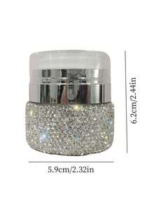 1pc 15ml Refillable Luxury Rhinestone Decorated Pump Bottle, Suitable For Lotions, Creams, Foundations, Travel Size Cosmetic Packaging, DIY Liquid Dispenser, Creative Gift