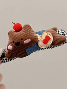 1pc Vintage Fabric Button Bow Hair Clip For Women - A Simple And Elegant Hair Accessory With A Classic Touch, Claw Clips, Hair Slide, Hair Barrettes, Hair Accessories - Multicolor - View 16