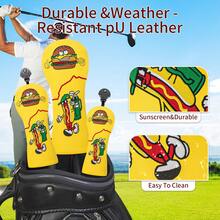 Delicious Hot Dog Cartoon Design Golf Club Head Cover, Fashionable Golf Club Head Cover, Embroidery Design, Durable And Dust-Proof, Provide Best For Golf Club - Yellow - View 10