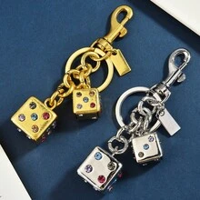 1 Pc Creative Pink Red  Dice Keychain Bag Gift Pendant Keychain - Bạc - Xem 4