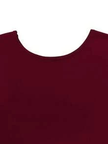 Áo liền thân tay dài cổ tròn hở lưng gợi cảm và thời trang, đa năng và ôm sát, mẫu mới cho mùa xuân/thu hè thanh lịch. - Màu Đỏ Sâu - Xem 7