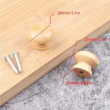 10 个装圆形蘑菇形橱柜把手 - 实木抽屉旋钮，带螺丝，易于安装，适用于家用家具，现代简约设计，橱柜五金简约橱柜把手 | 木质结构，橱柜把手，抽屉把手和旋钮，家具把手。 - 彩色 - 查看 2