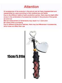 Metal Lipstick Holder Bag Charm With Replaceable& Wax Thread Net Pocket, Heart & Bow Decor Lipstick Case Keychain With Mini Mirror, Fashionable Hanging Decoration For Lip Balm & Cosmetics, Stylish Bag Pendant For Handbags & Purses, Portable Makeup Accessory For Women, Girls, Beauty Lovers & Gift-Giving,Gifts For Women,Christmas Gifts,Gift Ideas For Women