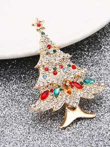 Chic Christmas Brooch Pins For Women - Versatile Rhinestone Vintage Colorful Design (Christmas Tree, Shoe, Reindeer, Wreath, Snowflake) | Ideal For Weddings & Parties
