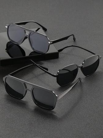 Paquete de 3 gafas de sol casuales y de moda para hombres, gafas de marca de diseñador, que agregan contorno y profundidad facial, adecuadas para la vida diaria, la playa, la conducción, el campamento, la pesca, las fiestas y los viajes al aire libre, gafas de ocio