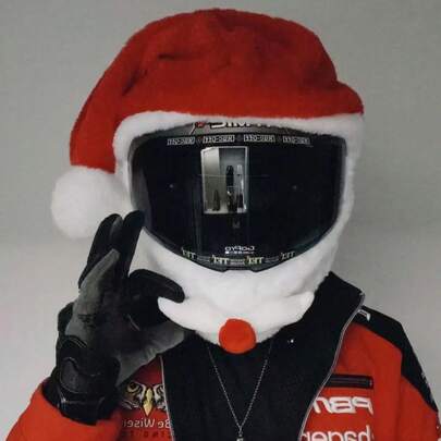 1 pieza Cubierta de casco de Papá Noel, con diseño navideño - Accesorio quirúrgico para casco de motocicleta - Regalo de Navidad único para motociclistas y entusiastas al aire libre - Material duradero, talla universal - Agrega un toque festivo, regalo de Navidad perfecto