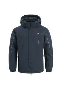 2pcs/Set Boyfriend Style Men's Sport & Outdoor Sports Suit Ski Jacket And Pants, Professional Sports & Leisure Wear HX5594-1 Ski Outfits Winter - Dark Grey - View 3