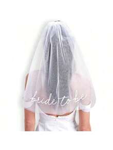 1pc Bride To Be Veil Headband With Comb, Wedding Bridal Veil, Bachelorette Party Accessory - White - View 8