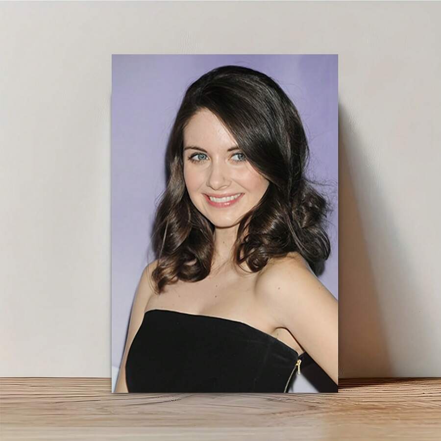 1pc Frameless Alison Brie Movie Poster Canvas Wall Art - 12x18 Inches, High-Quality Vibrant Print, Modern Bedroom Decor, Perfect Gift For Friends, Easy To Hang, Movie Wall Art, Indoor Decoration, 2D - Multicolor - View 1