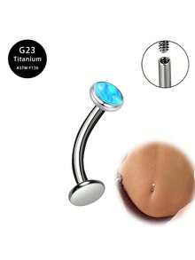 G23 纯钛肚脐环 浮动肚脐环 14G 内螺纹肚脐穿孔首饰 防过敏 - A - 查看 26